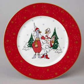 Тарелка фарфоровая закусочная "Family christmas" 20см 