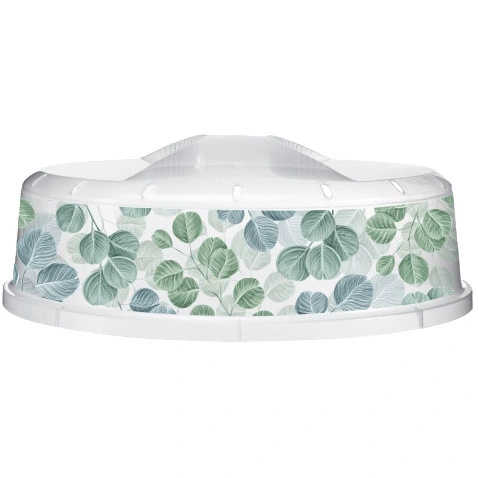 Крышка для холодильника и свч d-24см с декором (бесцветный)