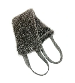 Мочалка для тела полипропиленовая с поролоном средней жесткости «TERRY», цвет графит/серебро, 43*11см 