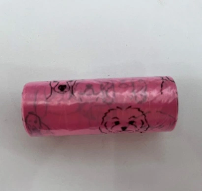 Пакеты для уборки за собакой в наборе 5шт, рис. собачки, цвет розовый Ultramarine (1*15шт)