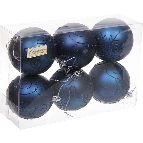 Набор шаров 8 см Magic wish (набор 6 шт), Сапфир_3