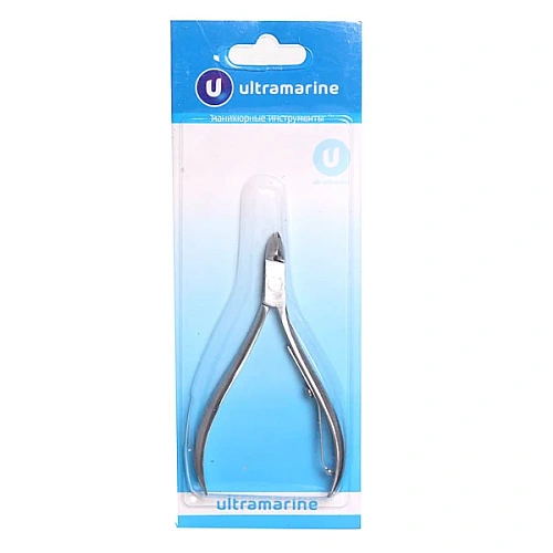 Кусачки для кутикулы, на блистере "Ultramarine", одна пружина, широкие, цвет серебро,9см.✦