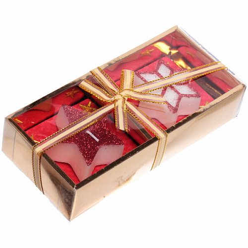 Свечи новогодние "Искры" 18.5x8.5x4 см, красный