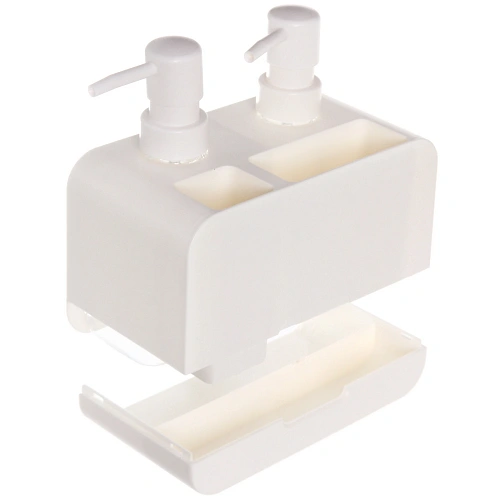 Дозатор для моющих средств 2х350мл 17х19х16 белый 8875_7