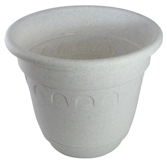 Горшок для цветов пластиковый 1,8л d-18см "Колывань" с поддоном мраморный С93М