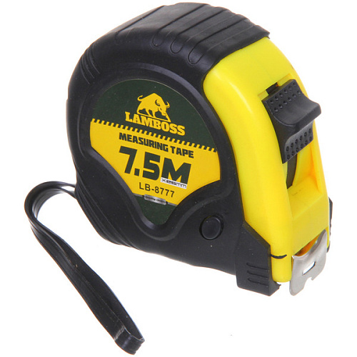 Рулетка Lamboss три фиксатора обрезиненный корпус 7,5М_4