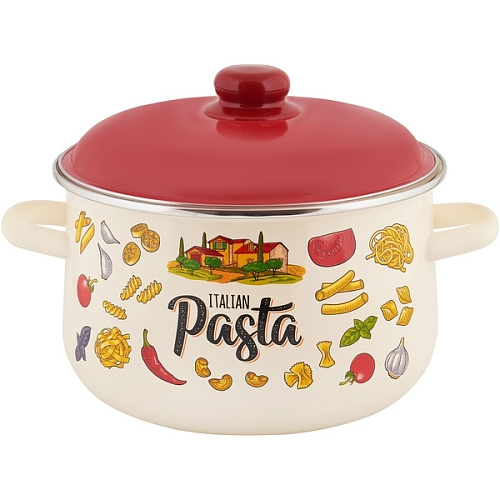Кастрюля эмалированная 5,5л коническая "Pasta ITALIAN" Appetite