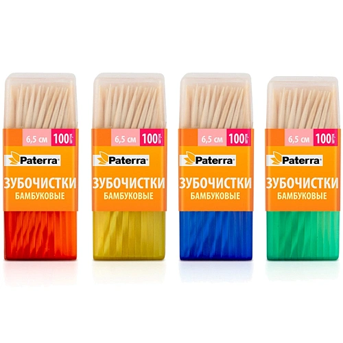 Зубочистки 100шт в банке Paterra (отгрузка только кратно минивлож)