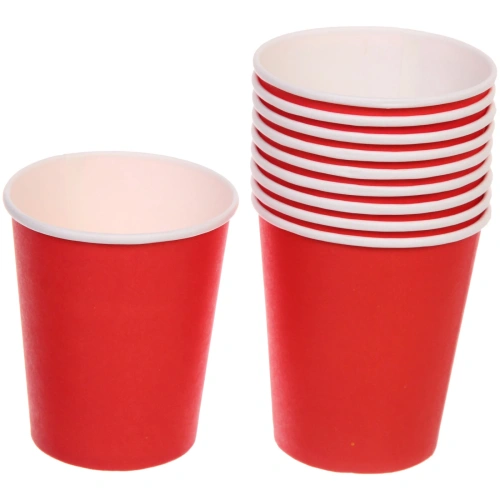 Стакан бумажный 0,2л в наборе 10 шт "Красный"