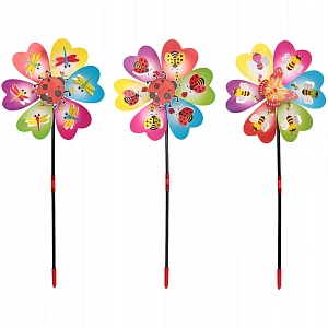 Ветрячок "Летняя полянка" d-22 см, 50 см, в ассортименте