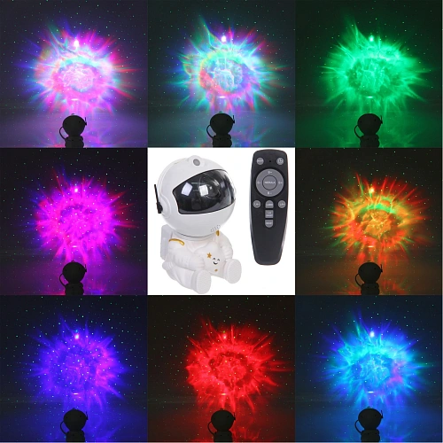 Световой прибор Лазер "Космос" 12*8*8 см, пульт д/у, питание от USB (DC)