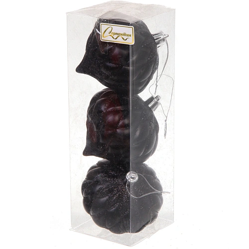 Ёлочные игрушки Юла 8 см (набор 3 шт), черный_2