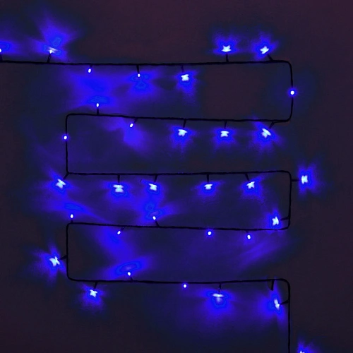 Гирлянда для улицы Мерцание 11м 120 ламп LED чёрный провод,1 реж,IP-54, Синий (возможность соединения)_21