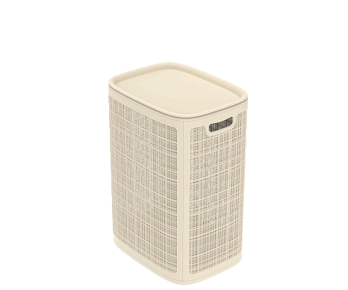 Корзина для белья Лён 75л 43*32,1*60см слоновая кость