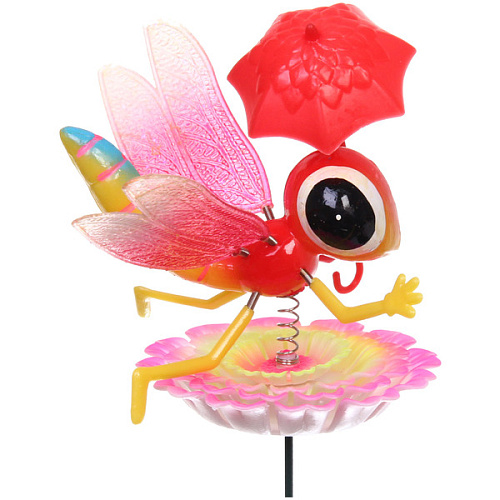 Фигура на спице Стрекоза на цветке 60 см (фигура 177 см) для отпугивания птиц, микс_8