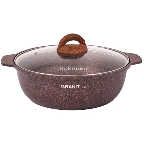 Кастрюля-жаровня 3л "Granit ultra" (red) со стеклянной крышкой жга31а