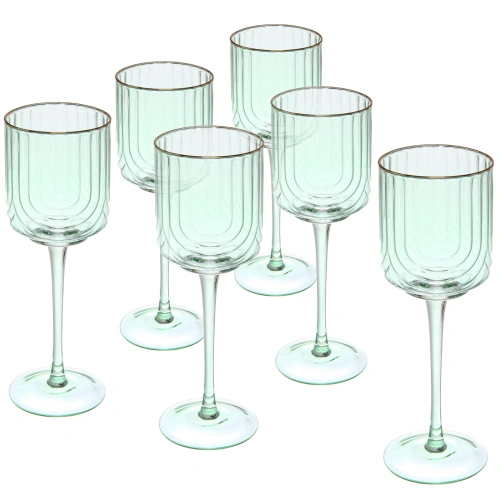Бокал для вина 330мл "Enjoy Life" в наборе 6шт, цвет зеленый