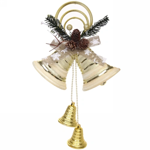 Украшение новогоднее "Сияние колоколов" 43*25 см, Золото/Белый