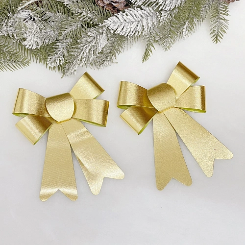 Бант на ёлку "Сказочные блики" (набор 2 шт), Золото