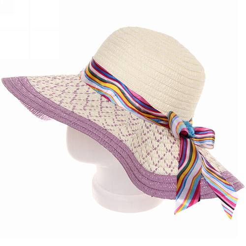 Шляпа женская с широкими полями TiraMiSu- Ассоль, микс 6 цветов, р58, ширина полей 10 см_17
