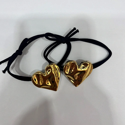 Резинка для волос в наборе 2шт "DesignPRO", цвет черный / золото , 3*3см