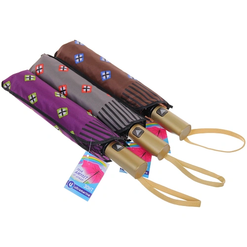 Зонт женский полуавтомат Канада, микс 6 цветов, 8 спиц, d-100см, длина в слож виде 30см_22