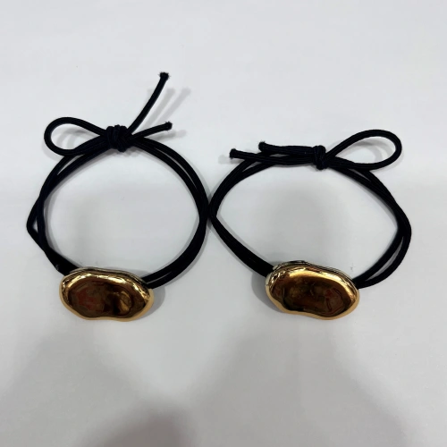 Резинка для волос в наборе 2шт "DesignPRO", цвет черный / золото , 2,5*1,5см