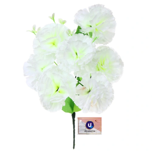 Искусственные цветы "Букет Гвоздик" 34см 7цветков белые