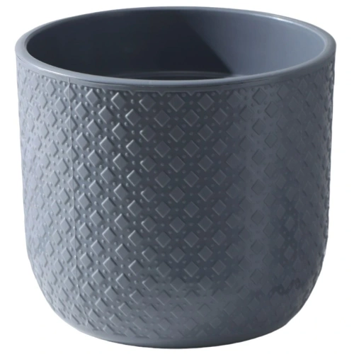 Кашпо для цветов пластиковое 4,5л d-19см "Клевер" во вставкой антрацит