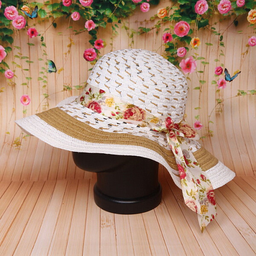 Шляпа женская с широкими полями TiraMiSu- Николь, микс 4 цвета, р58, ширина полей 10 см_6