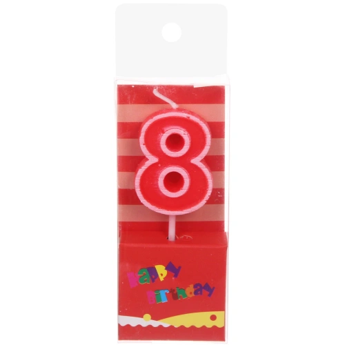 Свеча для торта Цифра Яркий праздник "8" 7,5 см
