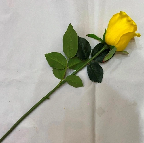 Цветок искусственный "Natur" 50см Розочка желтая