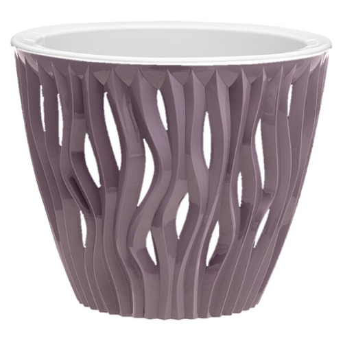 Кашпо для цветов пластиковое 1,6л d-16см "Вдохновение" Пыльная роза 