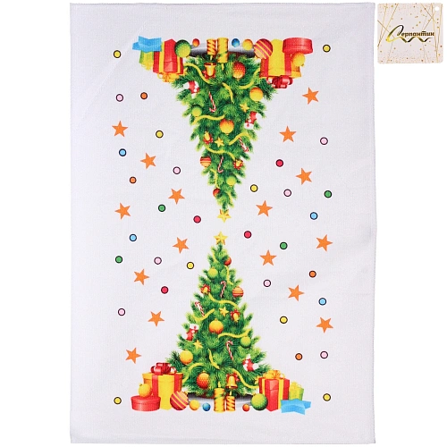 Полотенце кухонное "SPARKLE - Ёлка" 40*58 см, микрофибра 210 гр/м2
