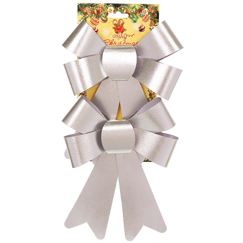 Бант на ёлку Сказочные блики (набор 2 шт), Серебро_6