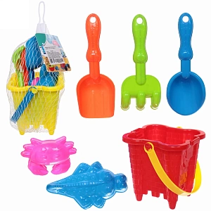 Набор для игры в песочнице "Летние каникулы", 19*11 см, 6 предметов, микс