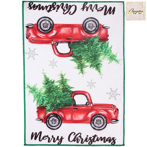 Полотенце кухонное "SPARKLE - Праздничные хлопоты" 40*58 см, микрофибра 210 гр/м2