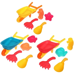 Набор для игры в песочнице "Тачка", 32*14 см, 5 предметов, микс