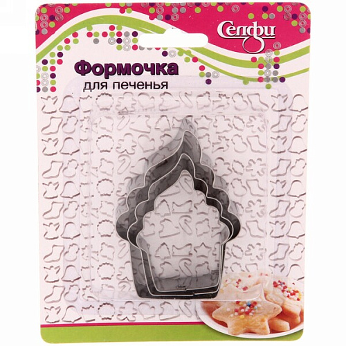 Форма для выпечки печенья 3шт "Пирожное" 
