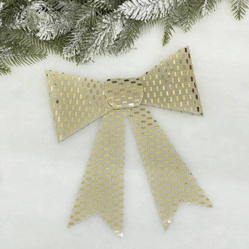 Бант на ёлку "Сияние" 20*26 см, Шампань