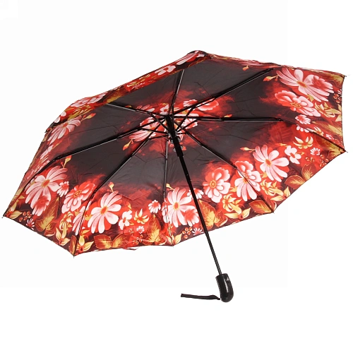 Зонт женский полуавтомат Ультрамарин - Венера, микс 6 цветов, 8 спиц, d-100см, длина в слож виде 28см, голубые цветы_10