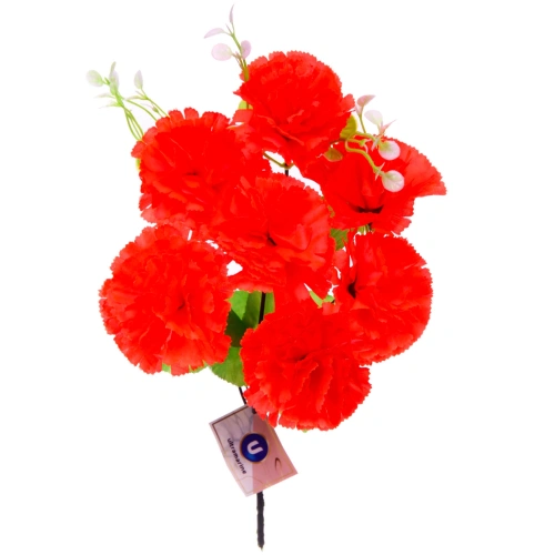 Искусственные цветы "Букет Гвоздик" 34см 7цветков красные