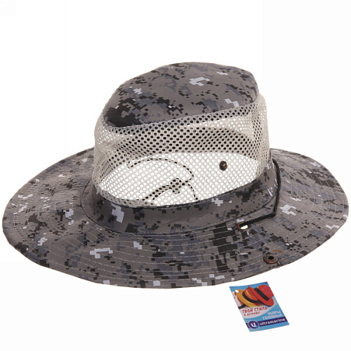 Шляпа мужская с клепками и сеткой Tourist, микс 5 цвтов, 58р, ширина полей 7,5см_16