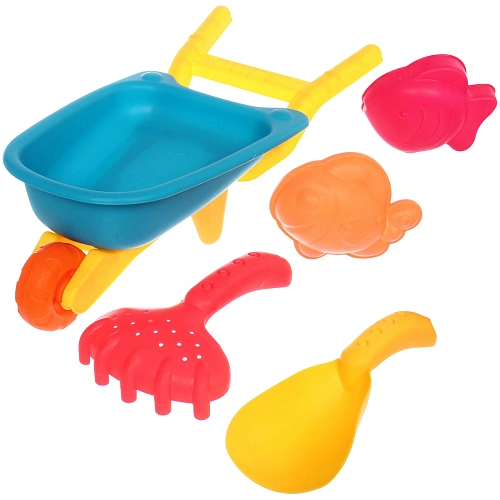 Набор для игры в песочнице Тачка, 3214 см, 5 предметов, микс_2