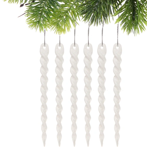 Подвеска Волшебная сосулька 13 см (набор 6 шт), Белый_6