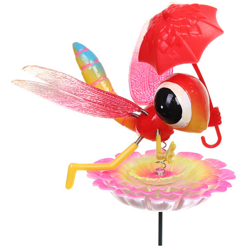 Фигура на спице Стрекоза на цветке 60 см (фигура 177 см) для отпугивания птиц, микс_7