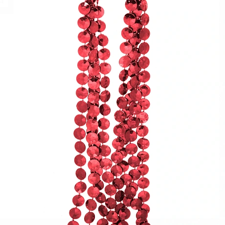 Бусы на ёлку 2,0 м "Стразы", Красный