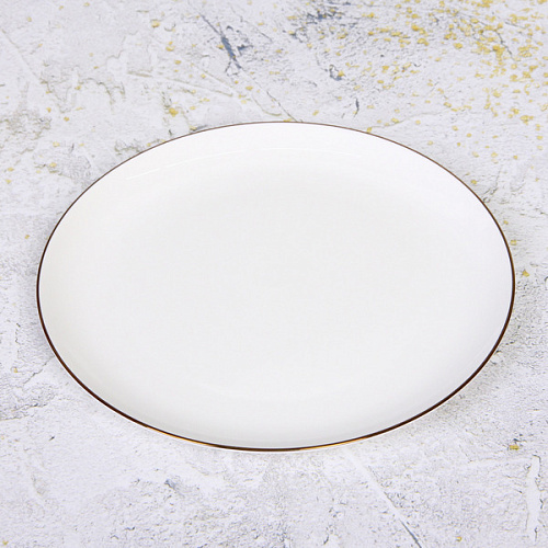 Тарелка фарфоровая "White magic Gold" 26см