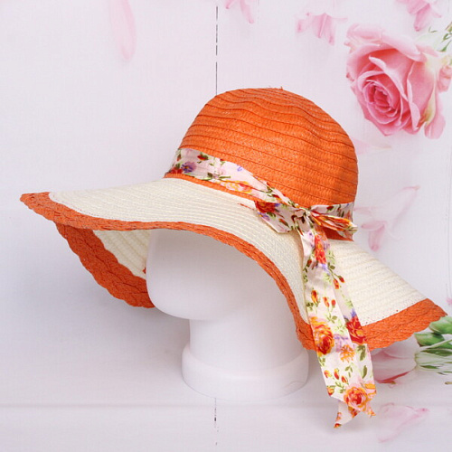 Шляпа женская с широкими полями TiraMiSu- Аврора, микс 3 цвета , р58, ширина полей 12 см_21