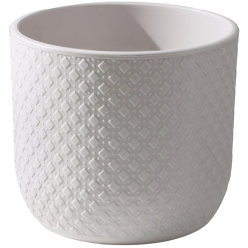 Кашпо для цветов пластиковое 3,2л d-17,5см "Клевер" во вставкой льняной